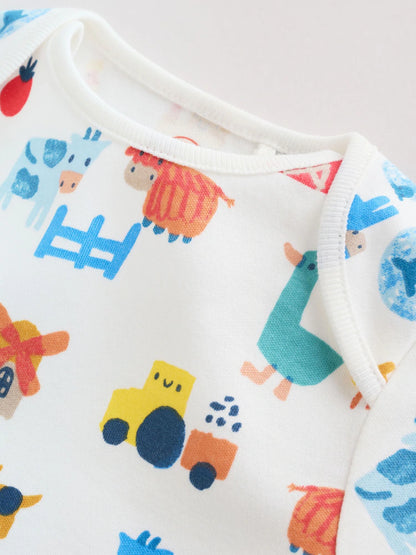 |BabyBoy| Conjunto De 5 Bodies De Manga Curta Para Bebês Da Green Farm