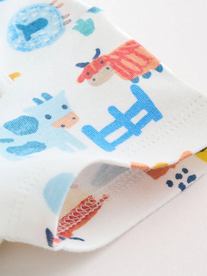 |BabyBoy| Conjunto De 5 Bodies De Manga Curta Para Bebês Da Green Farm