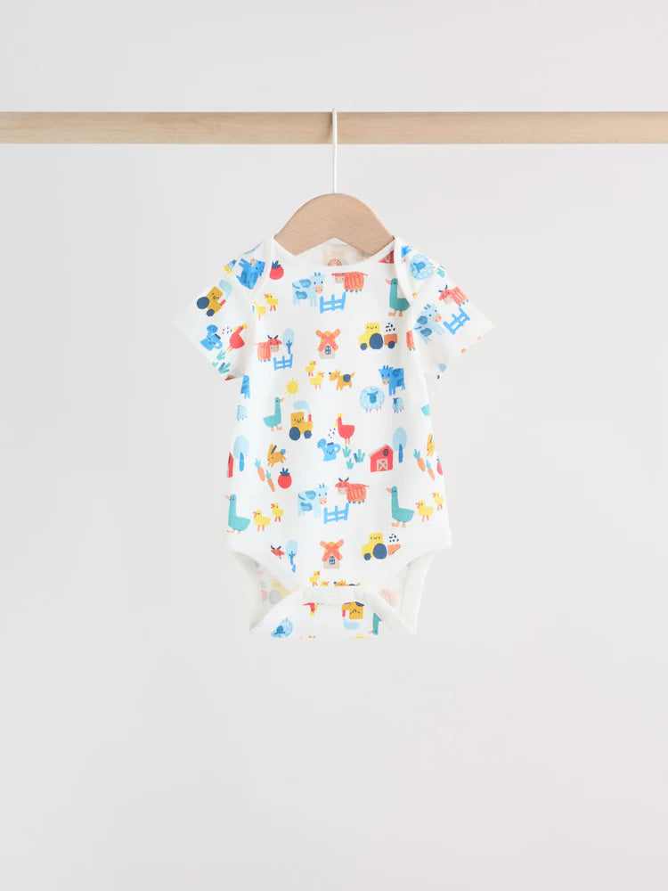 |BabyBoy| Conjunto De 5 Bodies De Manga Curta Para Bebês Da Green Farm