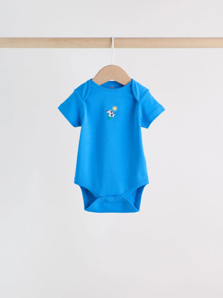 |BabyBoy| Conjunto De 5 Bodies De Manga Curta Para Bebês Da Green Farm