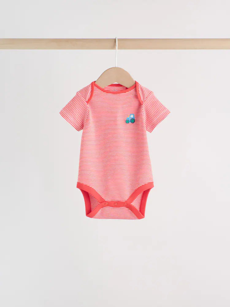 |BabyBoy| Conjunto De 5 Bodies De Manga Curta Para Bebês Da Green Farm