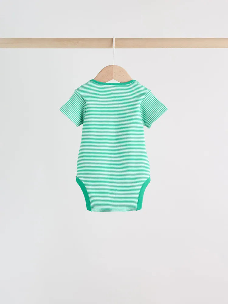 |BabyBoy| Conjunto De 5 Bodies De Manga Curta Para Bebês Da Green Farm