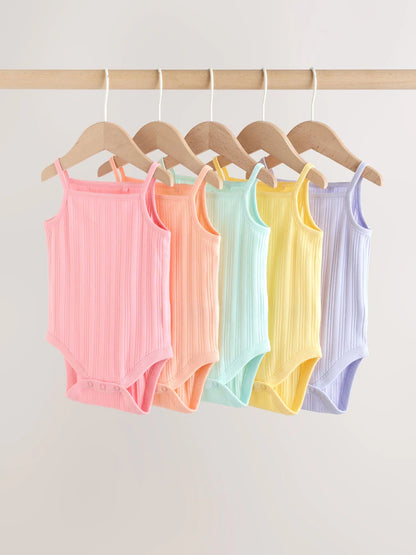 |BabyGirl| Conjunto Com 5 Bodies De Bebê Estilo Colete