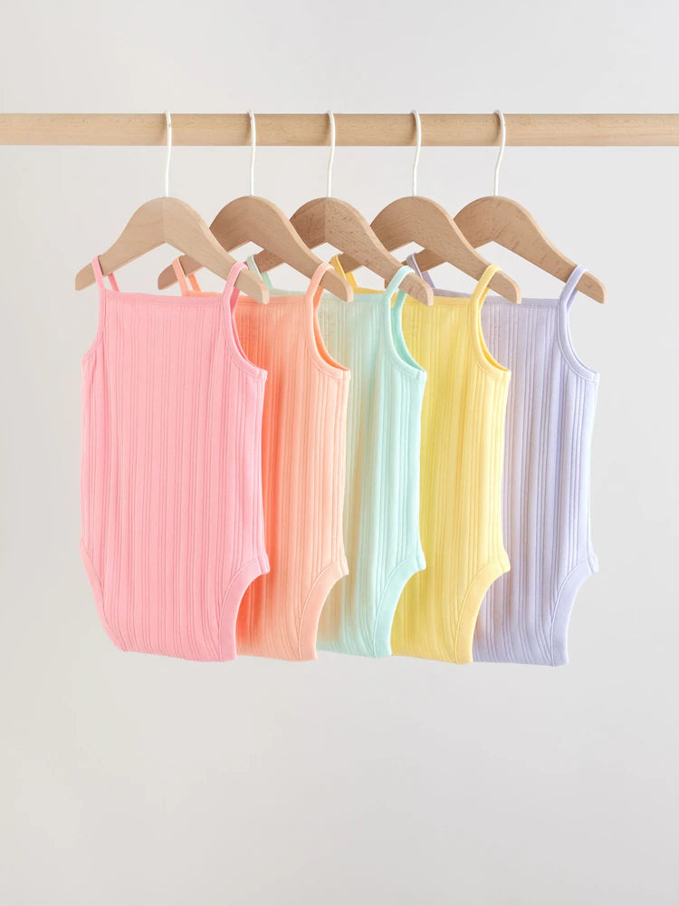 |BabyGirl| Conjunto Com 5 Bodies De Bebê Estilo Colete