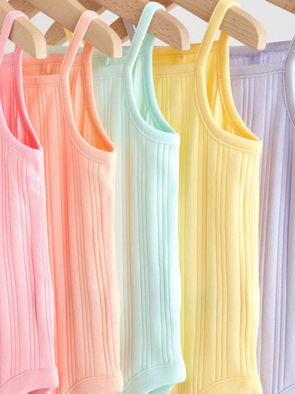 |BabyGirl| Conjunto Com 5 Bodies De Bebê Estilo Colete