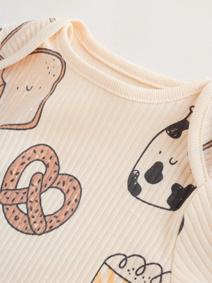 |BabyBoy| Conjunto Com 5 Bodies Neutros De Manga Curta Para Bebês