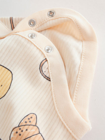 |BabyBoy| Conjunto Com 5 Bodies Neutros De Manga Curta Para Bebês