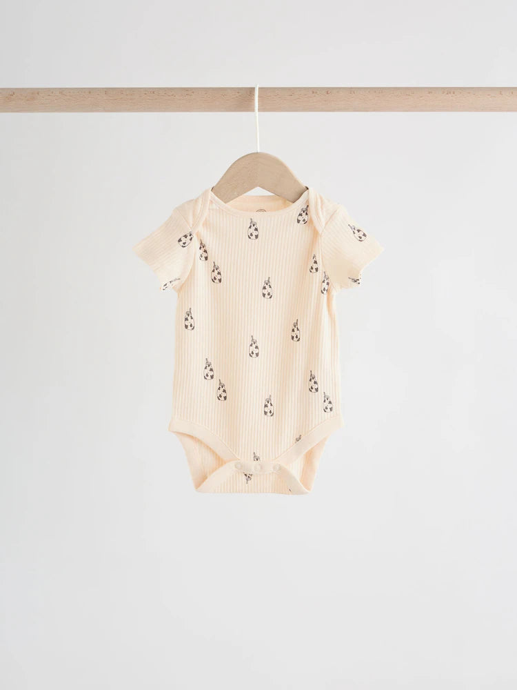 |BabyBoy| Conjunto Com 5 Bodies Neutros De Manga Curta Para Bebês