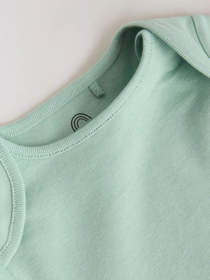 |BabyBoy| Conjunto Com 5 Bodies De Manga Curta Verdes Para Bebês