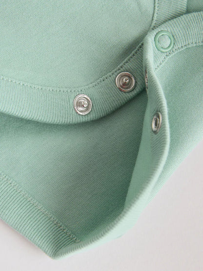 |BabyBoy| Conjunto Com 5 Bodies De Manga Curta Verdes Para Bebês