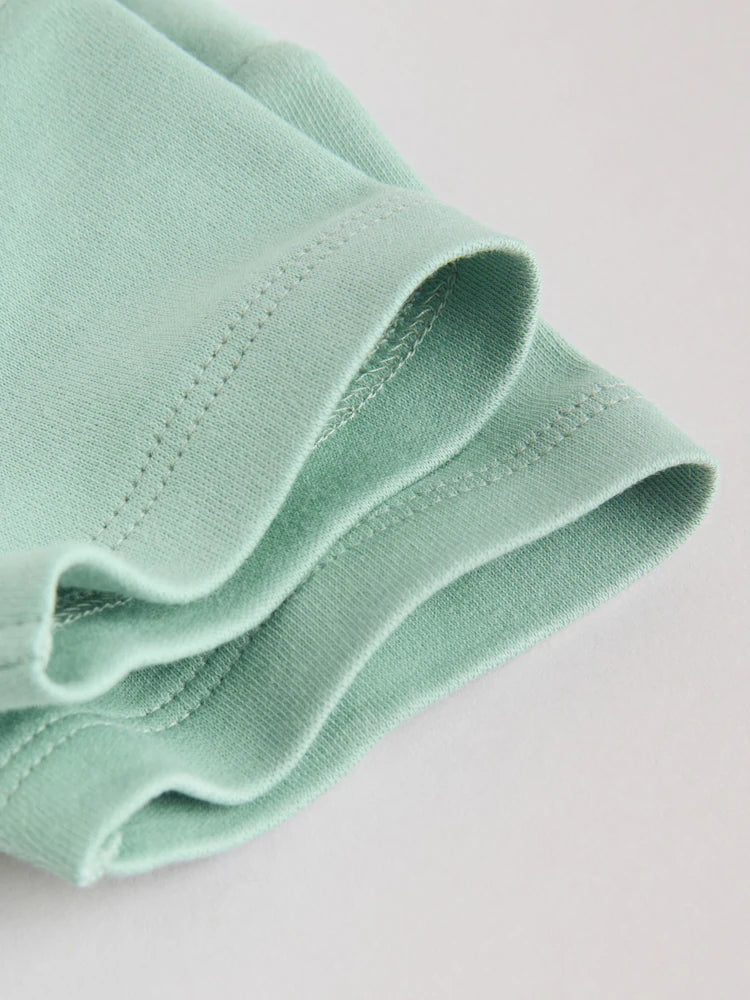 |BabyBoy| Conjunto Com 5 Bodies De Manga Curta Verdes Para Bebês