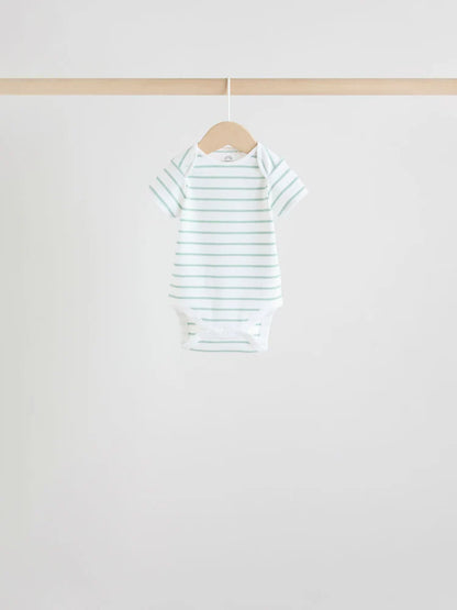 |BabyBoy| Conjunto Com 5 Bodies De Manga Curta Verdes Para Bebês