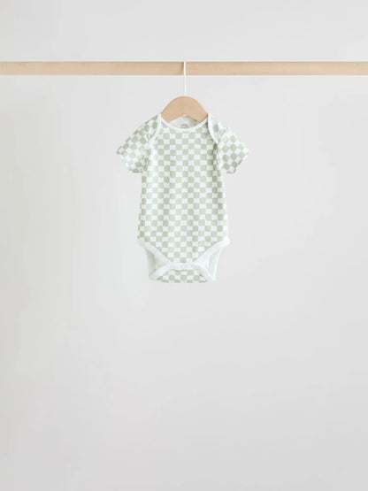 |BabyBoy| Conjunto Com 5 Bodies De Manga Curta Verdes Para Bebês