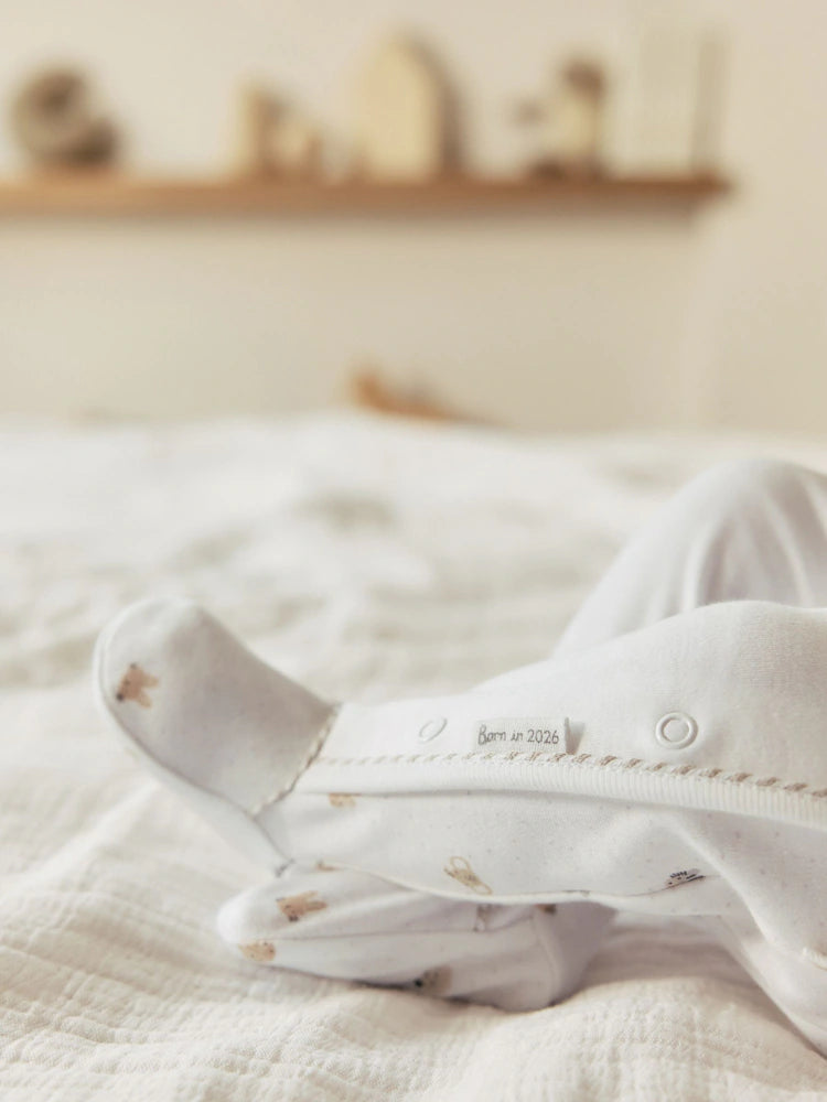 |BabyBoy| Conjunto De Pijama e Gorro Para Bebê Branco, Nascido Em 2026 (0-9 meses)