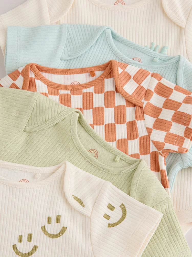 |BabyBoy| Conjunto Com 5 Bodies De Manga Curta Para Bebês