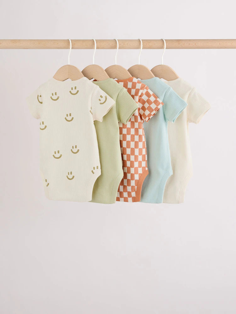 |BabyBoy| Conjunto Com 5 Bodies De Manga Curta Para Bebês