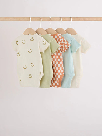 |BabyBoy| Conjunto Com 5 Bodies De Manga Curta Para Bebês