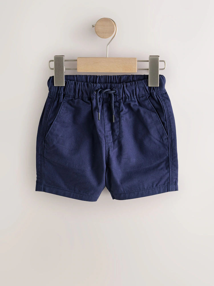 |Boy| Kit Com 3 Shorts De Vestir (sem fecho) – Azul-marinho, Bege-areia e Azul-chambray (3 meses a 7 anos)