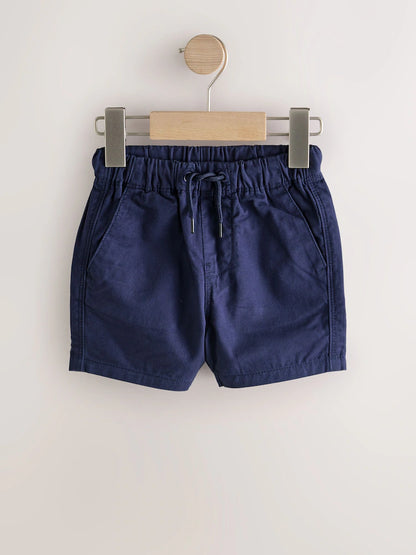 |Boy| Kit Com 3 Shorts De Vestir (sem fecho) – Azul-marinho, Bege-areia e Azul-chambray (3 meses a 7 anos)