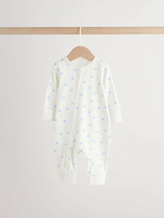 |BabyBoy| Conjunto De 3 Macacões Para Bebês Com Zíper Duplo Nas Cores Azul e Verde (0 meses a 3 anos)