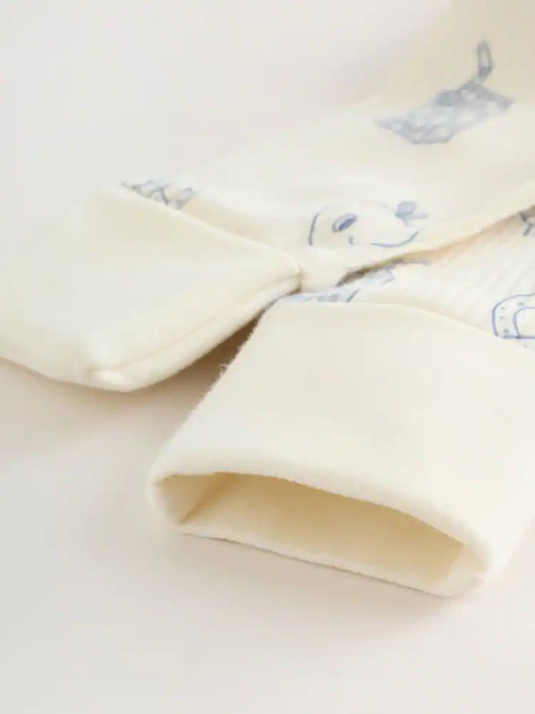 |BabyBoy| Conjunto De 3 Macacões Para Bebês Blue Milk Club Com Zíper Duplo (0 meses a 3 anos)