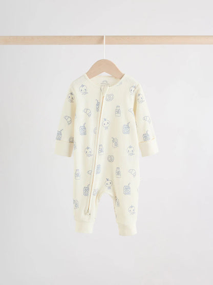 |BabyBoy| Conjunto De 3 Macacões Para Bebês Blue Milk Club Com Zíper Duplo (0 meses a 3 anos)