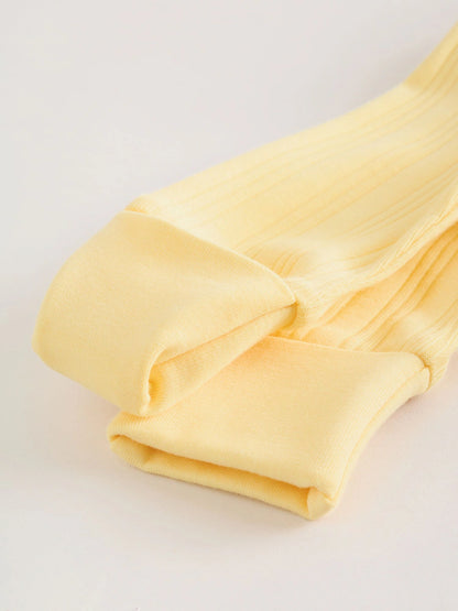 |BabyGirl| Conjunto De 3 Macacões De Dormir Rosa/Amarelo Para Bebês (0 meses a 3 anos)