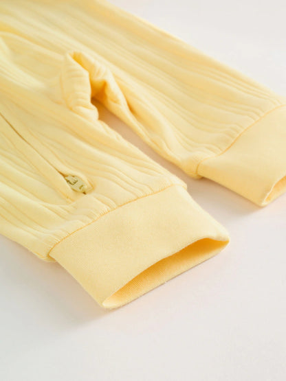 |BabyGirl| Conjunto De 3 Macacões De Dormir Rosa/Amarelo Para Bebês (0 meses a 3 anos)