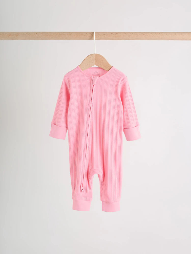 |BabyGirl| Conjunto De 3 Macacões De Dormir Rosa/Amarelo Para Bebês (0 meses a 3 anos)