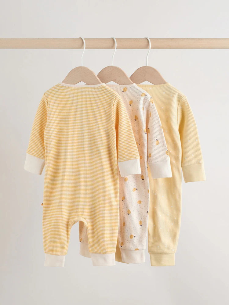 |BabyBoy| Conjunto De 3 Macacões Amarelos Para Bebês (0 meses a 3 anos)