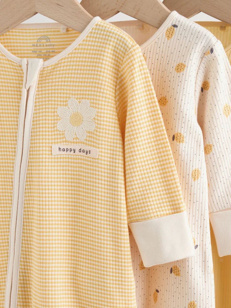 |BabyBoy| Conjunto De 3 Macacões Amarelos Para Bebês (0 meses a 3 anos)