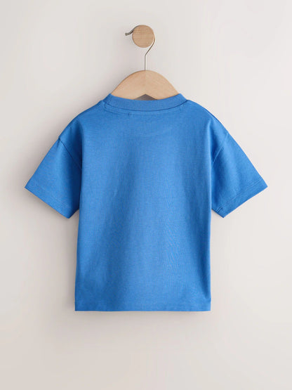 |Boy| Pacote Com 3 Camisetas De Manga Curta Com Estampa De Aviões Azuis (3 meses a 7 anos)