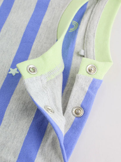 |BabyBoy| Conjunto De 6 Peças Para Bebê, Composto Por Camiseta e Calça De Moletom Listrada azul e verde (0 meses a 3 anos)