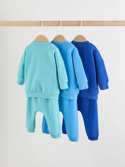 |BabyBoy| Conjunto De Moletom e Calça De Moletom Azul Claro Para Bebê, 6 Peças (0 meses a 3 anos)