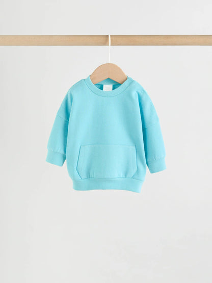 |BabyBoy| Conjunto De Moletom e Calça De Moletom Azul Claro Para Bebê, 6 Peças (0 meses a 3 anos)