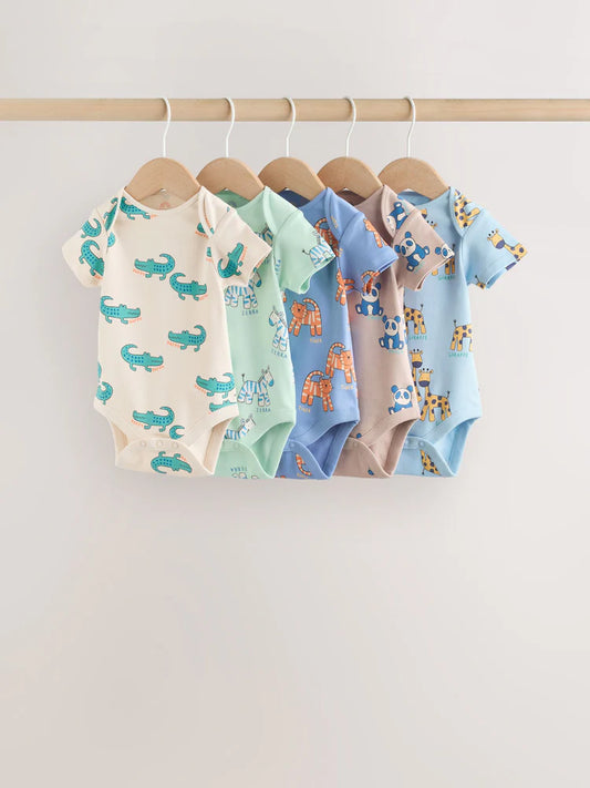 |BabyBoy| Conjunto Com 5 Bodies De Manga Curta Para Bebês
