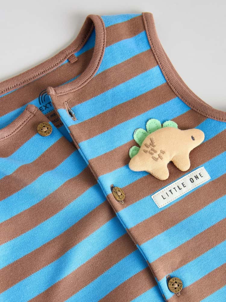 |BabyBoy| Macacão De Bebê Azul Com Estampa De Dinossauro