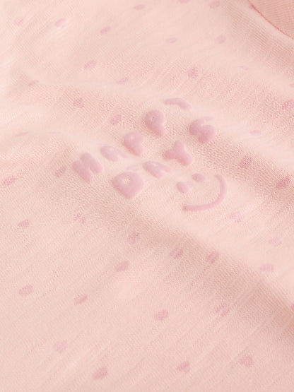 |BabyGirl| Conjunto Com 3 Macacões De Bebê Em Malha Listrada Rosa