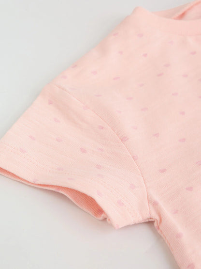 |BabyGirl| Conjunto Com 3 Macacões De Bebê Em Malha Listrada Rosa