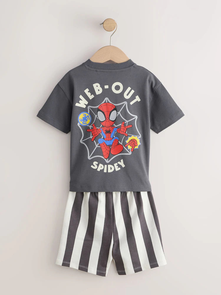 |Boy| Conjunto De Camiseta e Shorts Do Homem-Aranha Em Cinza Carvão (3 meses a 8 anos)