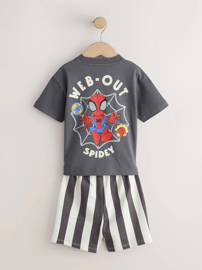 |Boy| Conjunto De Camiseta e Shorts Do Homem-Aranha Em Cinza Carvão (3 meses a 8 anos)