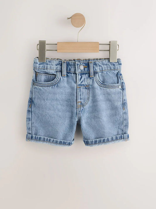 |Boy| Shorts Jeans Azul Médio (3 meses a 7 anos)