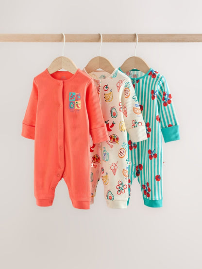 |BabyBoy| Conjunto De 3 Macacões Para Bebês Com Estampa De Pimentas (0 meses a 3 anos)