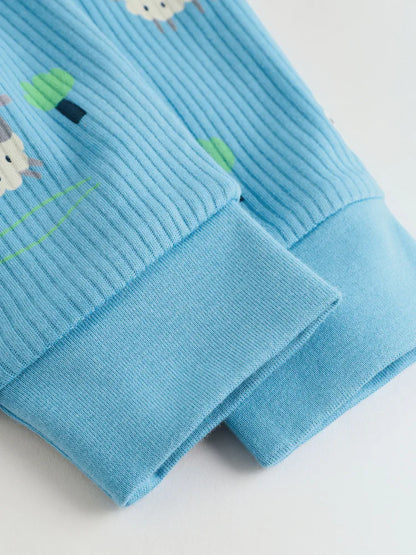 |BabyBoy| Conjunto De 3 Macacões De Dormir Para Bebês Nas Cores Azul e Verde Com Zíper Duplo (0 meses a 3 anos)