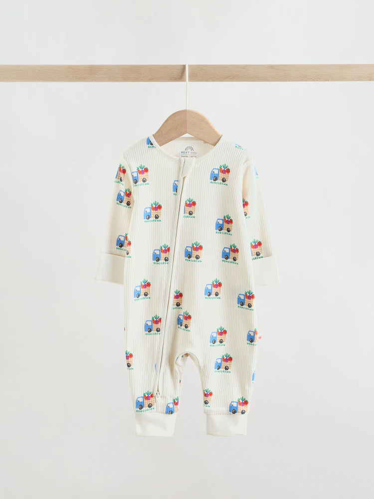 |BabyBoy| Conjunto De 3 Macacões De Dormir Para Bebês Nas Cores Azul e Verde Com Zíper Duplo (0 meses a 3 anos)
