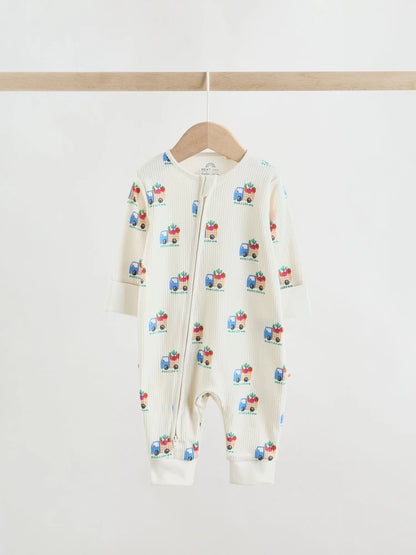 |BabyBoy| Conjunto De 3 Macacões De Dormir Para Bebês Nas Cores Azul e Verde Com Zíper Duplo (0 meses a 3 anos)