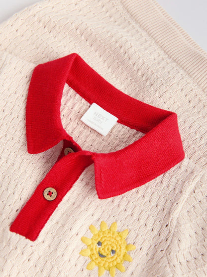 |BabyBoy| Conjunto De Blusa e Shorts De Tricô Para Bebê Em Tons Neutros/Coloridos (0 meses a 2 anos)