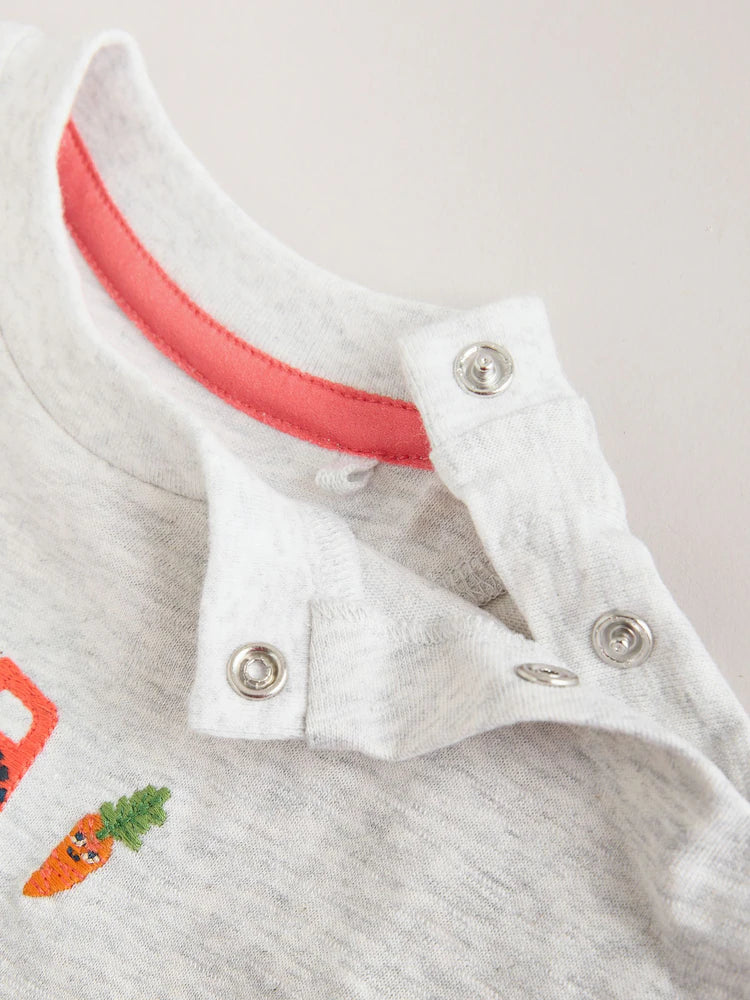|BabyBoy| Conjunto Infantil Com Blusa e Shorts Estampados Com Tema De Fazenda Vermelha (0 meses a 2 anos)