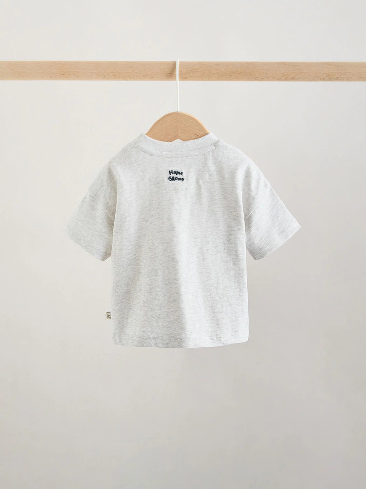 |BabyBoy| Conjunto Infantil Com Blusa e Shorts Estampados Com Tema De Fazenda Vermelha (0 meses a 2 anos)