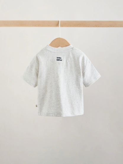 |BabyBoy| Conjunto Infantil Com Blusa e Shorts Estampados Com Tema De Fazenda Vermelha (0 meses a 2 anos)